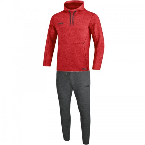 Jogging suit Premium Basics with hooded red heather