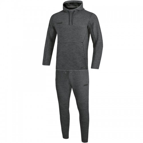 Jogging suit Premium Basics with hooded anthracite flecked