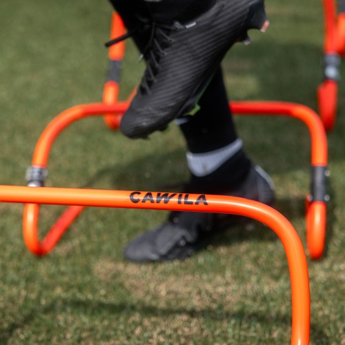 Cawila Flex Hurdles & Bag Set of 10 Yellow Red Height: 15-32 cm